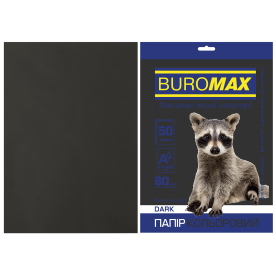 Папір кольоровий А4, 80г/м2, DARK чорний 50л., Buromax