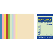 Набір кольорового паперу PASTEL+INTENSIVE, EUROMAX, 10 кол., 20 арк., А4, 80 г/м², Buromax