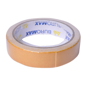 Скотч двосторонній Buromax на пінній основі 24 мм х 2 м, бежевий