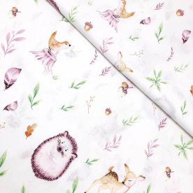 Хлопок Лесные зверята, 50х55 см, плотность 120 г/м2
