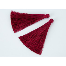 Декоративная китиця, 1 шт, колір бордовий, довжина 7 см