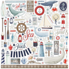 Набор наклейок By the Sea - Elements, 30х30 см, Echo Park