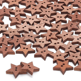 Ґудзик зірочка, коричневий, 19 мм, 1 шт.