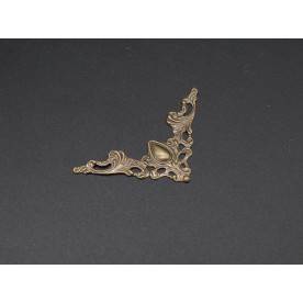 Куточок металевий, 40х40 мм, стара латунь, 1 шт