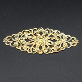 Овал филигранный металлический, цвет золото, 80х35 мм