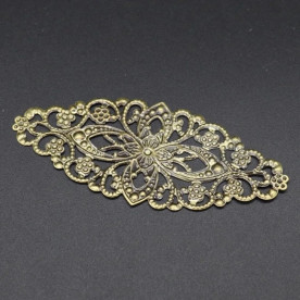 Овал філігранний металевий, колір стара латунь, 80х35 мм