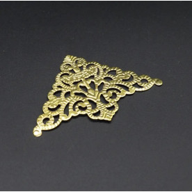 Куточок декоративний, філігранний, колір золото, 55х55 мм, 1 шт