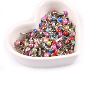 Набір брадс, перламутрові, різнокольорові, 10од., 6мм