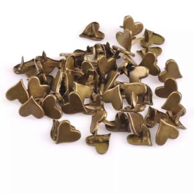 Набор брадсов, Сердечки, бронза, 10шт, 10мм