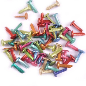 Набор брадсов в глиттере, разноцветный, 10шт, 8x16мм