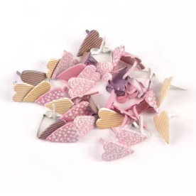 Набор брадсов, микс Сердечки, 10шт, 17х11мм