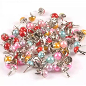 Набір брадс, перламутрові, різнокольорові, 10шт, 9мм