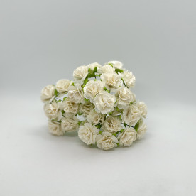 Набір квітів паперових гвоздик, білий, розмір квітки 25 мм, 5 шт