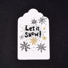 Тег, Let It Snow, 1 шт, 50x30x0,3 мм
