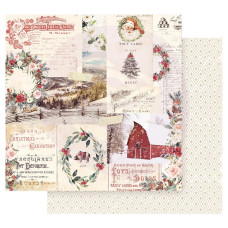 Лист двостороннього скраппаперу з фольгуванням Christmas Joy - Christmas In The Country, Prima