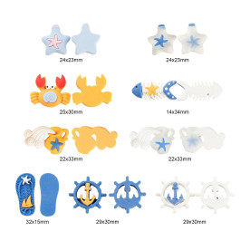 Набір кабошонів Морська історія, 9 штук, близько 3 см.