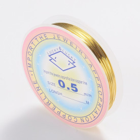 Медная проволока для рукоделия, золото, 0,5 мм, 24 номер, около 8 м