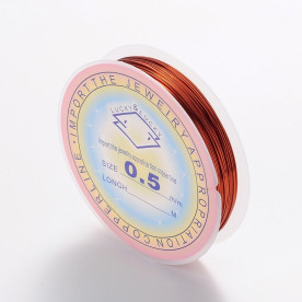 Медная проволока для рукоделия, кирпично-коричневый, 0,5 мм, 24 номер, 8 м