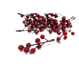 Букет ягідок, червоний, розмір гілочки 6 см, 7 ягідок