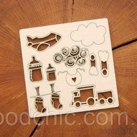 Чипборд, Набор Детство, Woodchic