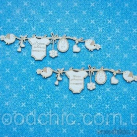 Чипборд, Подвеска бодик с гравировкой Наша девочка, Woodchic
