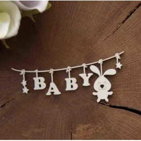 Чипборд Подвеска детская с зайчиком Baby WOODChic