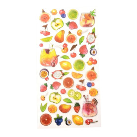 Набір епоксидних наклейок Фрукти, розмір аркушу 18х9 см