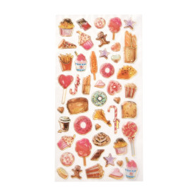 Набор эпоксидных наклеек Сладости, размер листа 18х9 см