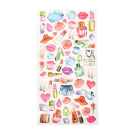 Набір епоксидних наклейок Жіночі речі, розмір аркушу 18х9 см
