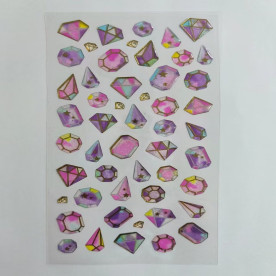 Набір епоксидних наклейок Діаманти, розмір аркушу 18х9 см