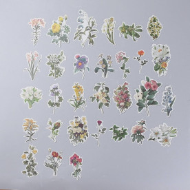 Набор наклеек Полевые цветы, 60 шт., 5-8 см