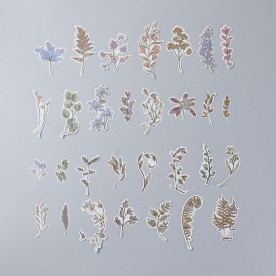 Набор наклеек Травы и листья, 60 шт., 5-6 см