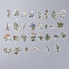 Набір наклейок Птахи на гілках, 60 од., 5-7 см