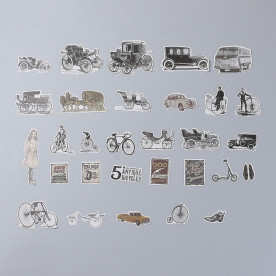 Набір наклейок Вінтажний транспорт, 2-5 см, 60 од