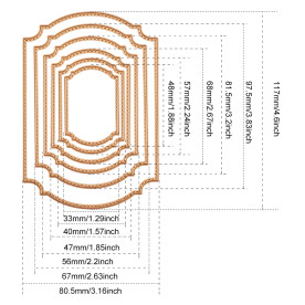 Набор ножей для вырезания Рамки, 6 шт., 33-120 мм