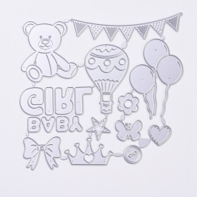 Набор ножей для вырезания, День рождения, Девочка, 125x133x0,9 мм