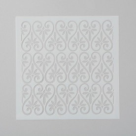 Пластиковый трафарет, Узор с листьями, 1 шт, 13x13 см, толщина 0,1 мм