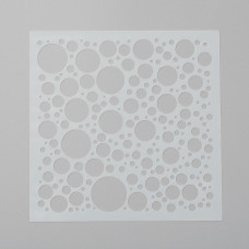Пластиковый трафарет, Большие и маленькие круги, 1 шт, 13x13 см, толщина 0,1 мм