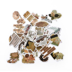 Набір наклейок, Вінтажна історія, розмір 3-7 см, 52 шт