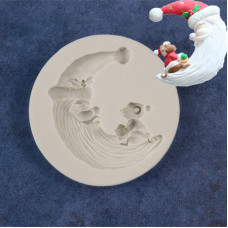 Силиконовый молд, Дед Мороз в виде полумесяца, 95 мм