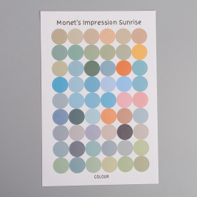 Лист наклеек Кружочки Палитра Моне, размер кружочка 16 мм, 54 шт.
