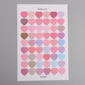 Лист наклеек Сердца розовые, размер сердечка 16 мм, 54 шт.