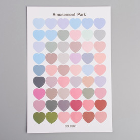 Лист наклеек Сердца сиреневые, размер сердечка 16 мм, 54 шт.