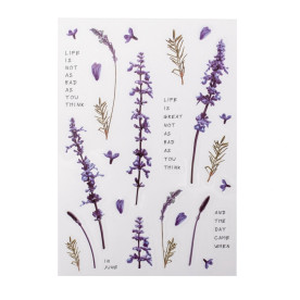 Лист наклеек Лаванда, пленка, водостойкие, 10х15 см