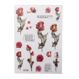 Лист наклеек Винтажные розы, пленка, 10х15 см