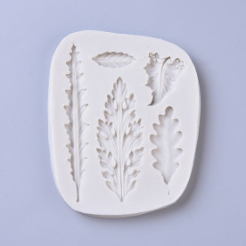 Силиконовый молд, Осенние листья, белый, 106x87x7 мм