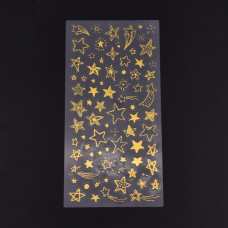 Наклейки Звездочки золотые, пленка, 23х11 см