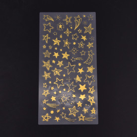 Наклейки Звездочки золотые, пленка, 23х11 см