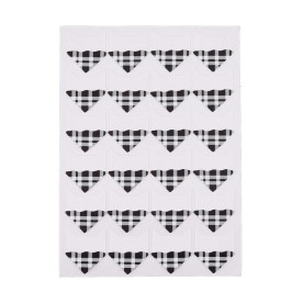 Лист наклейок, куточки для фото, чорна клітинка, 12.5x9x0.07 мм, куточок 22x20 мм