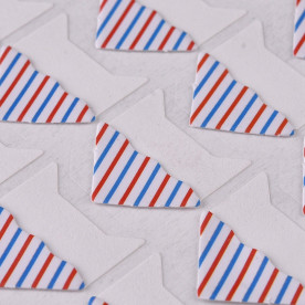 Лист наклеек, уголки для фотографий, синие и красные полоски, 12.5x9x0.07 мм, уголок 22x20 мм